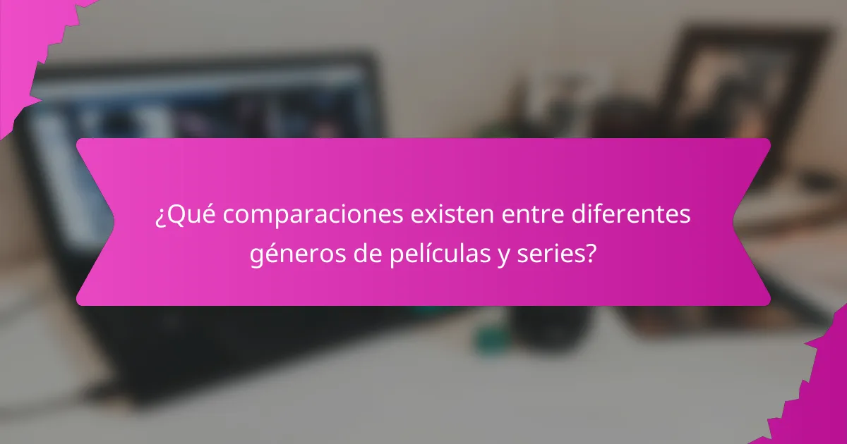 ¿Qué comparaciones existen entre diferentes géneros de películas y series?